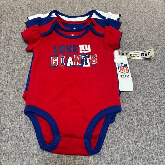 NFL New York Giants Infant 3pk Bodysuit, 12 Months - Picture 1 of 6